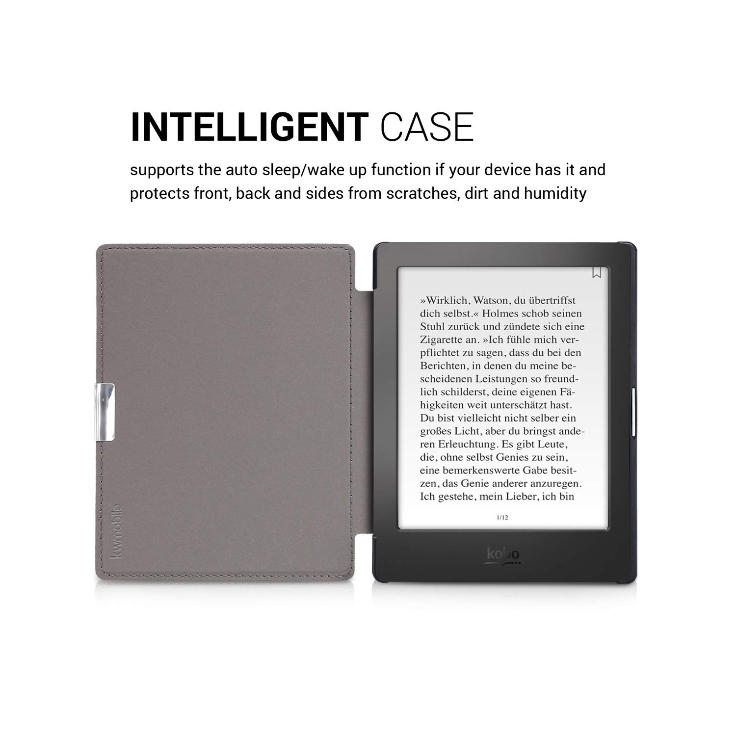 Kobo Aura Edition 1 Case - eReader Cover - Butterfly Tendril Dark Blue