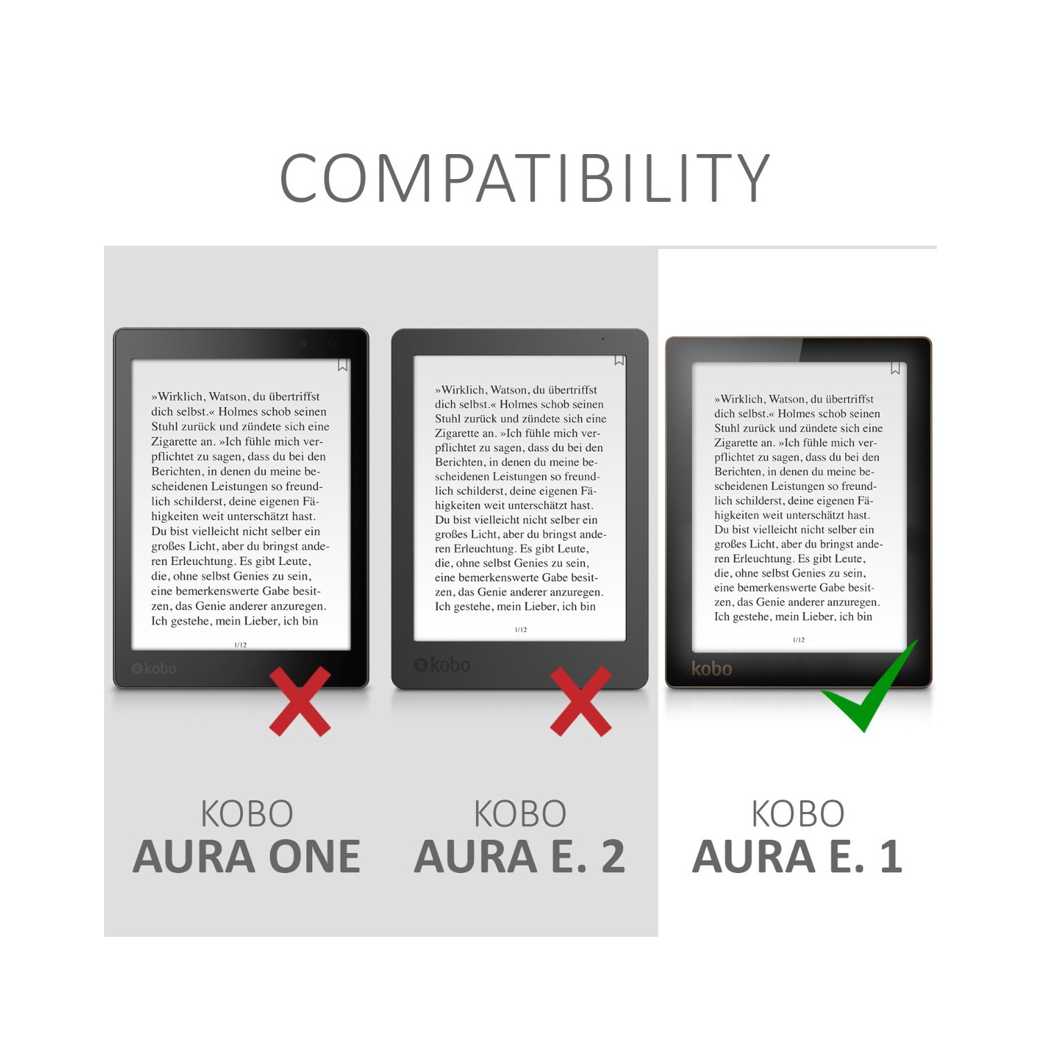 Kobo Aura Edition 1 Case - eReader Cover - Butterfly Tendril Dark Blue