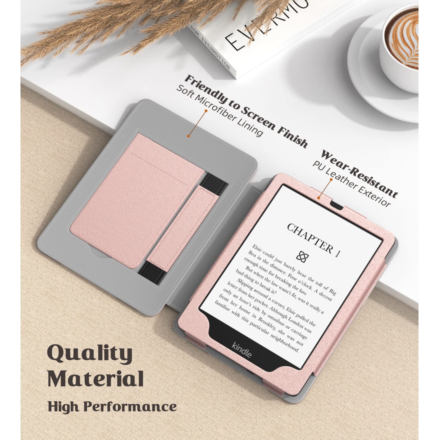 MoKo Case for 6.8" Kindle Paperwhite and Kindle Paperwhite Signature Edition, Slim PU Shell Cover Cas