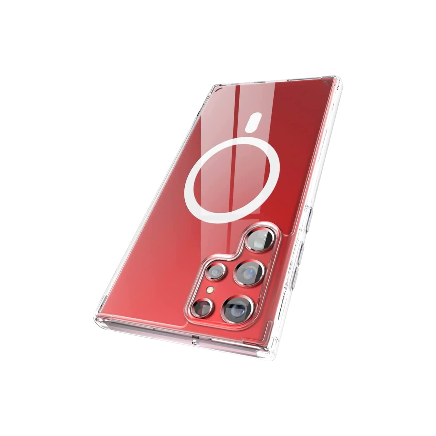 【CSmart】 Hybrid Magnetic Wireless Charging Case Back Cover MagSafe Compatible for Samsung Galaxy S22 Ultra, Clear