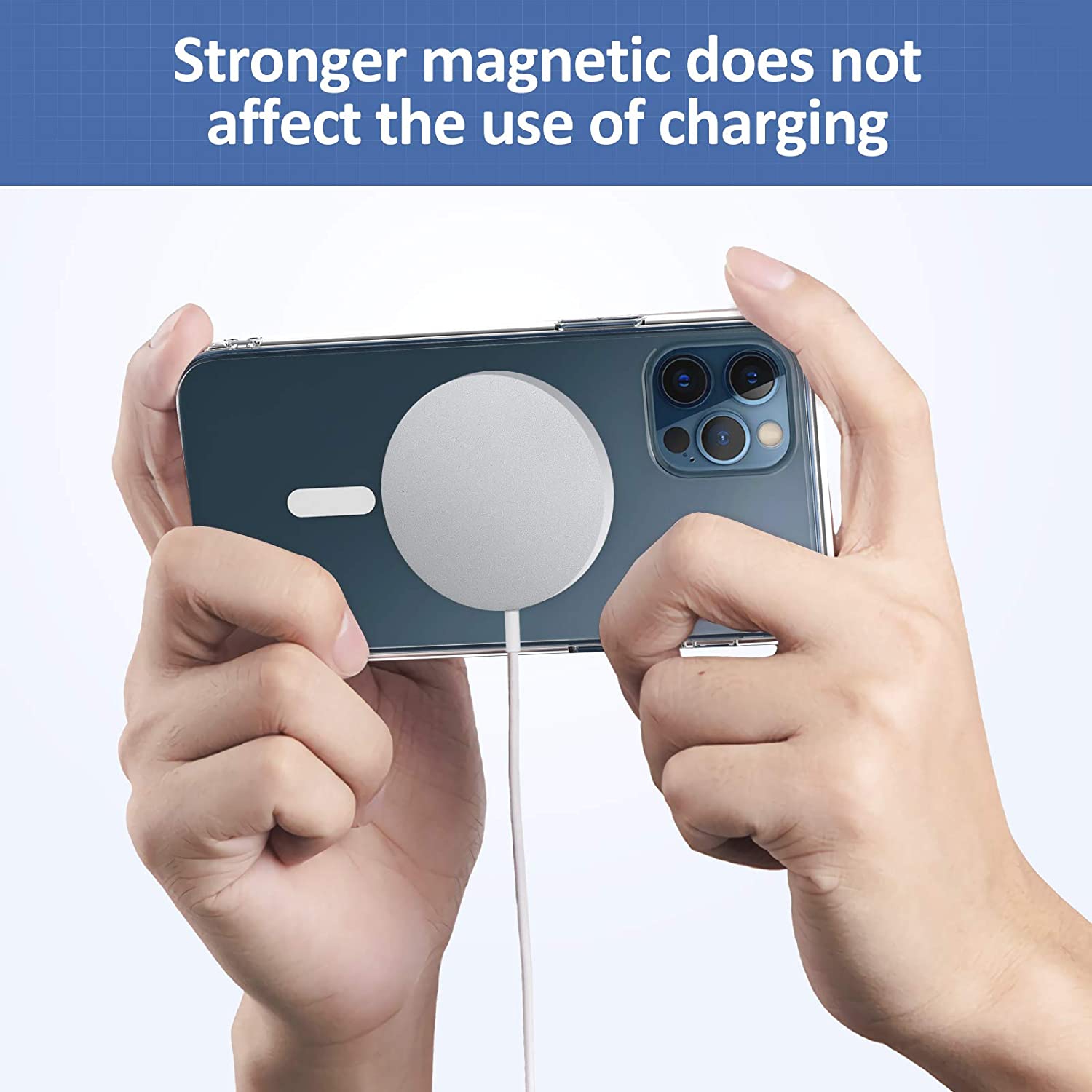 【CSmart】 Hybrid Magnetic Wireless Charging MagSafe Case Back Cover for iPhone 13 Pro Max, Clear