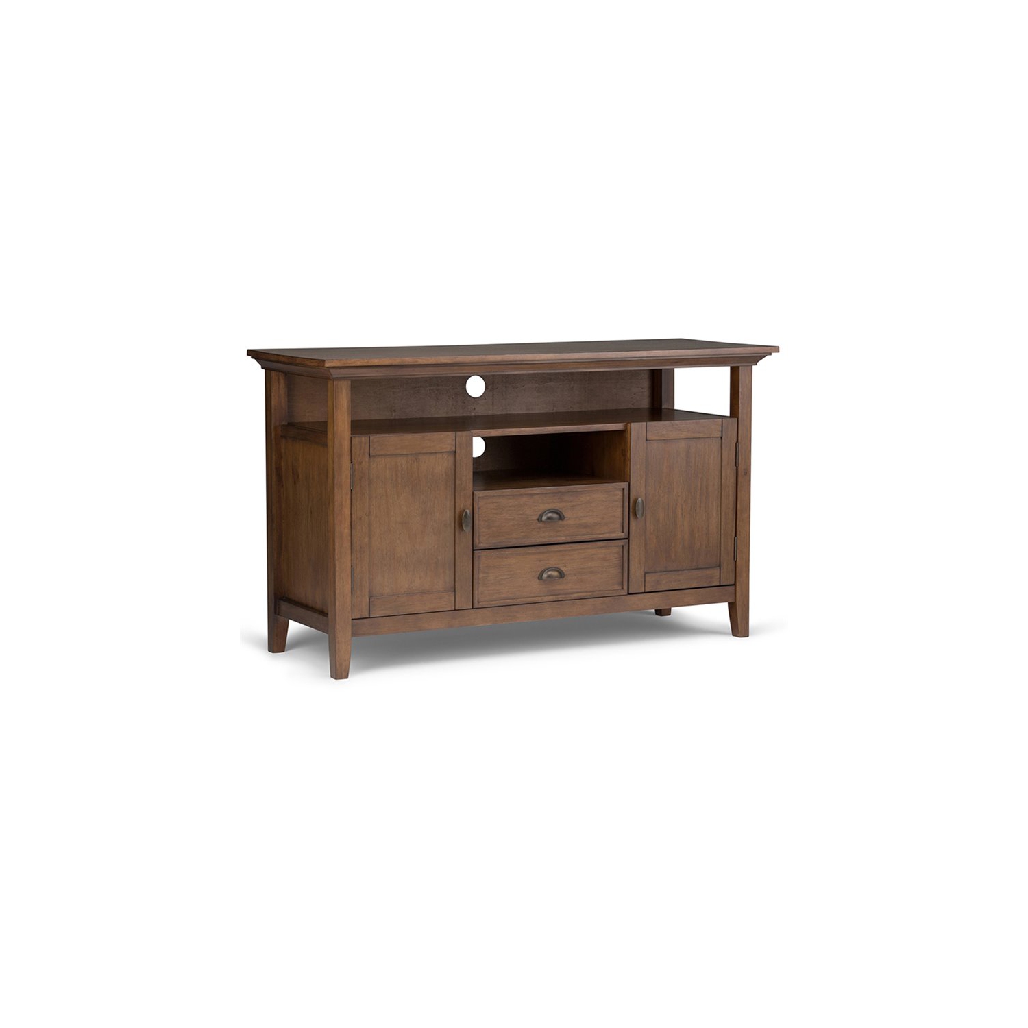 Trent Home Solid Wood 54 " Transitional TV Media Stand in Rustic Brown