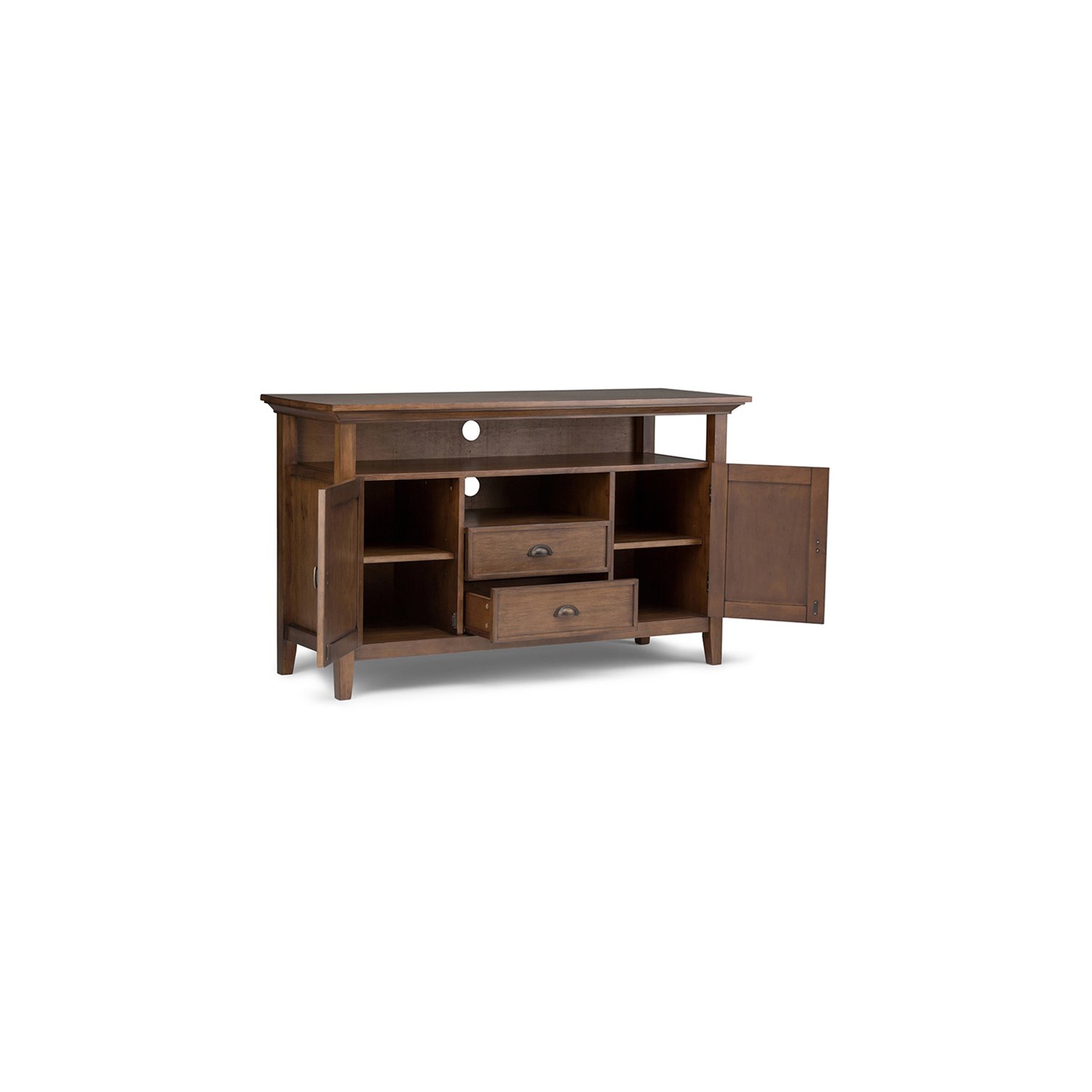 Trent Home Solid Wood 54 " Transitional TV Media Stand in Rustic Brown