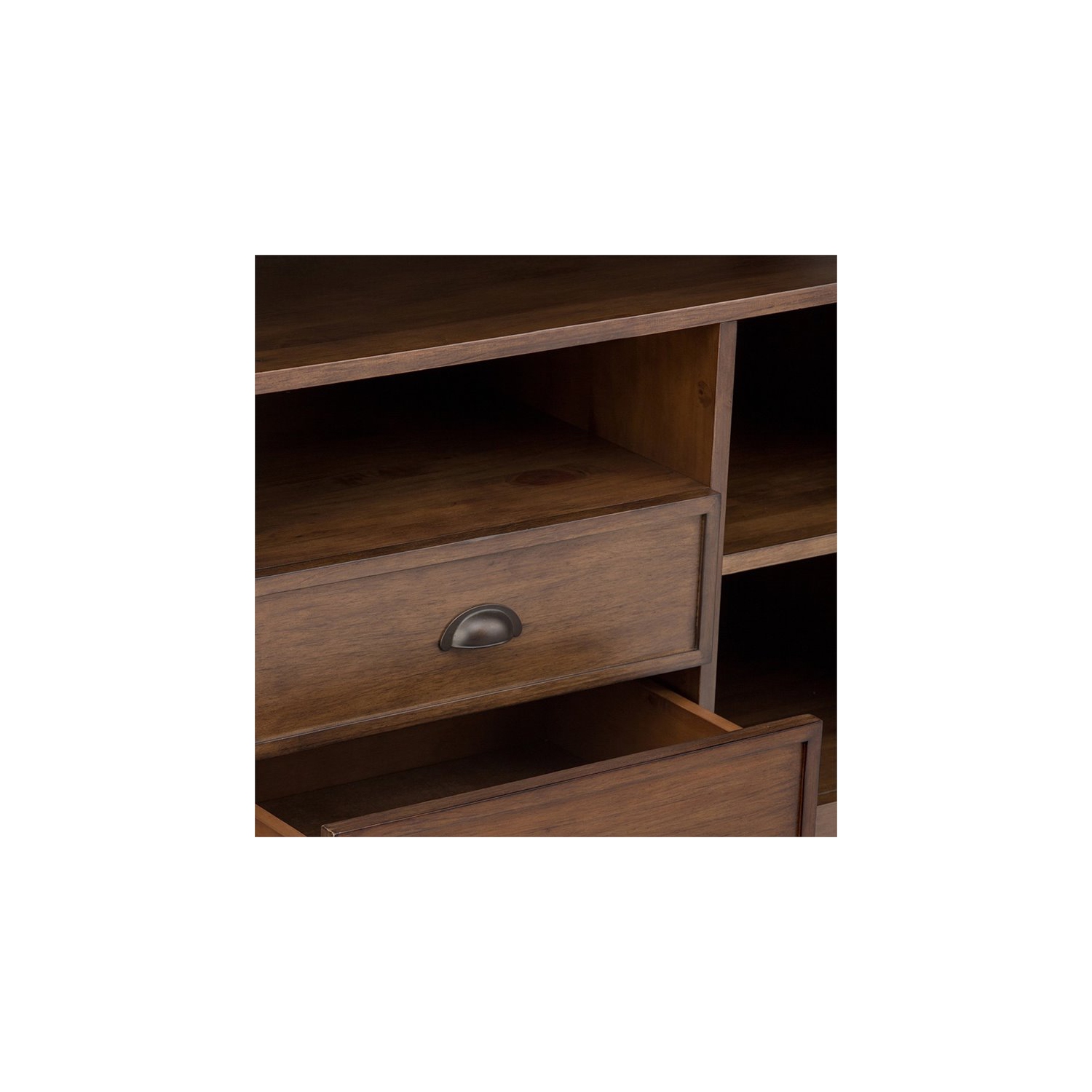 Trent Home Solid Wood 54 " Transitional TV Media Stand in Rustic Brown