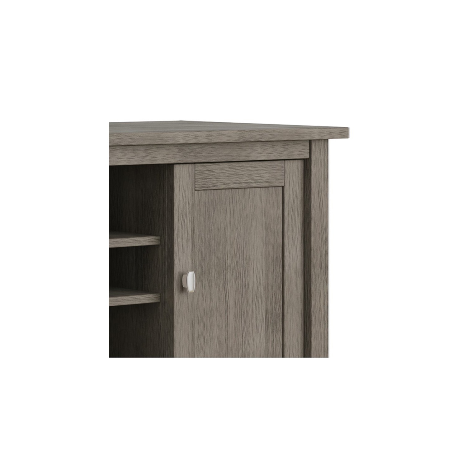 Trent Home Wood 47" Transitional TV Media Stand in Farmhouse Gray
