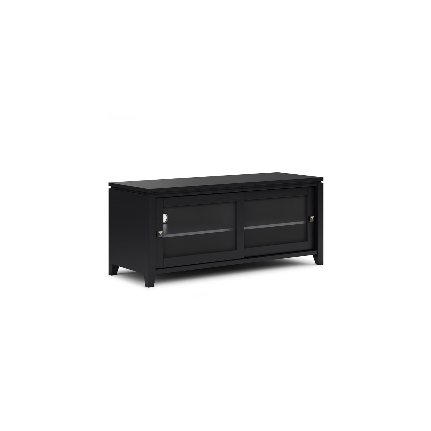 Trent Home Contemporary 48" Solid Wood TV Media Stand in Black