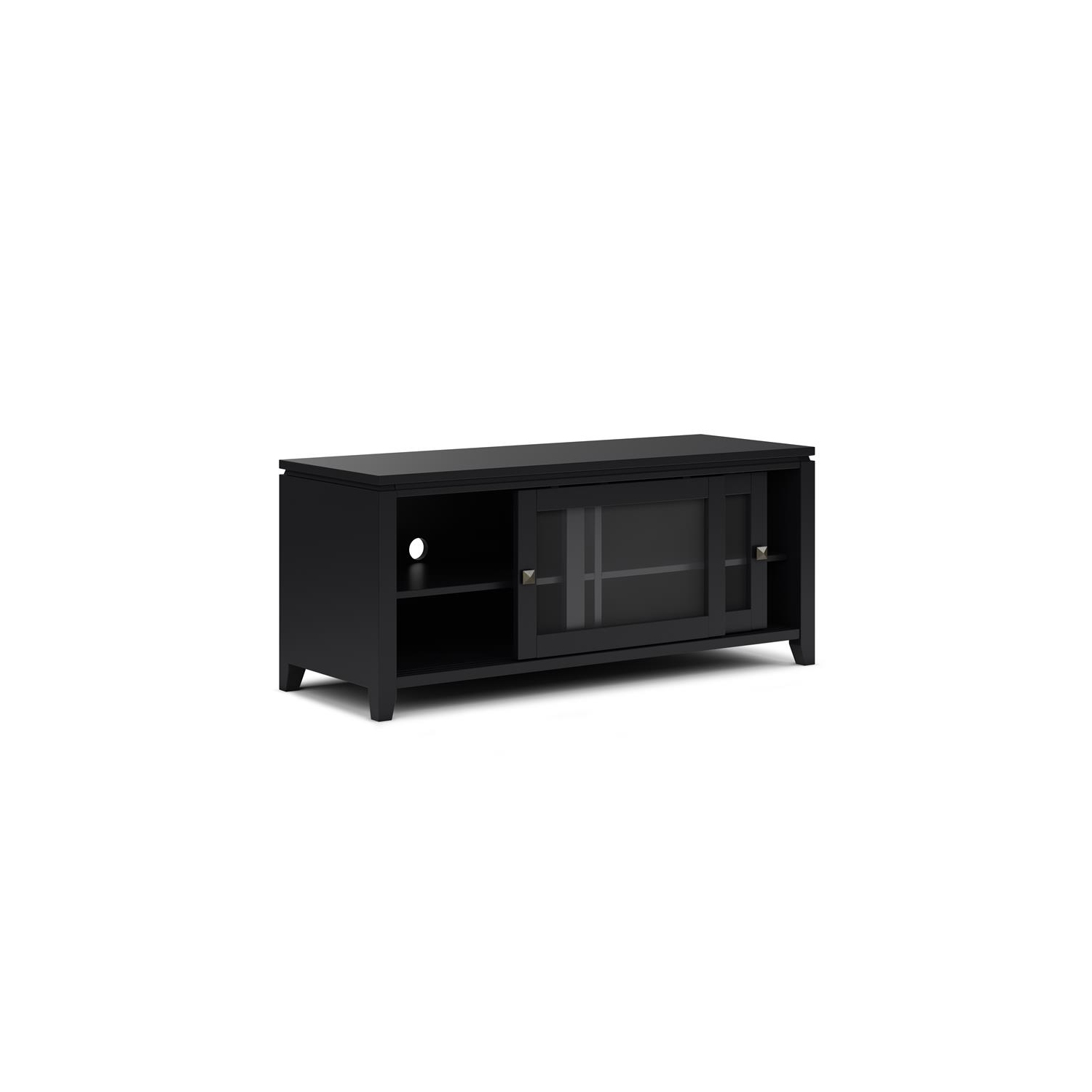 Trent Home Contemporary 48" Solid Wood TV Media Stand in Black