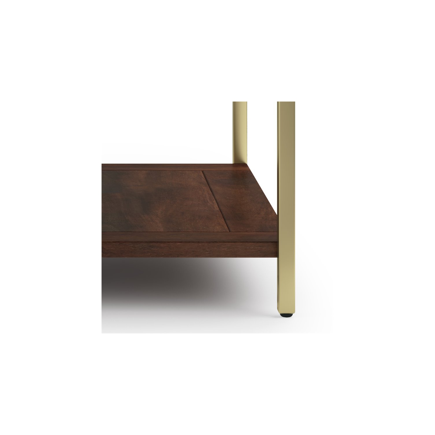 Trent Home Mango Wood and Metal 34" Square Industrial Coffee Table in Dark Brown