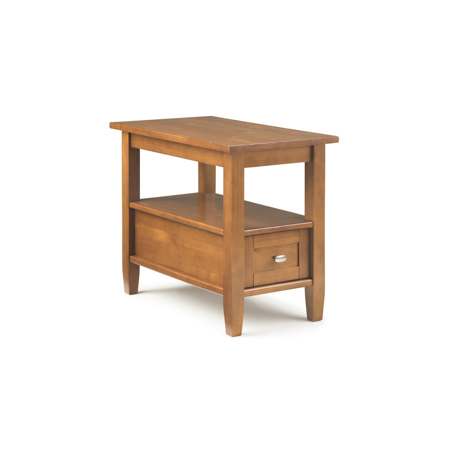 Trent Home Wood 14" Transitional Narrow Side Table in Light Golden Brown