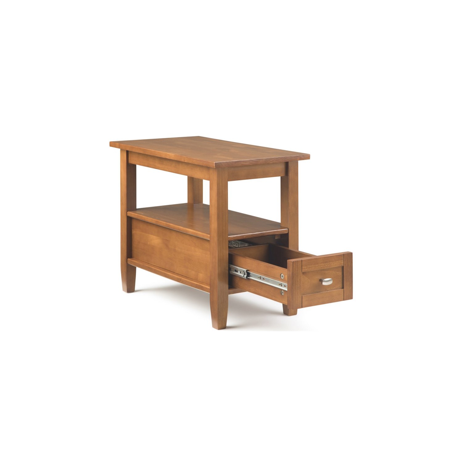 Trent Home Wood 14" Transitional Narrow Side Table in Light Golden Brown