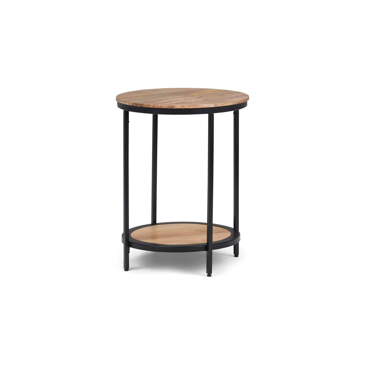 Trent Home Industrial 18" W Metal Round Accent Side Table in Natural