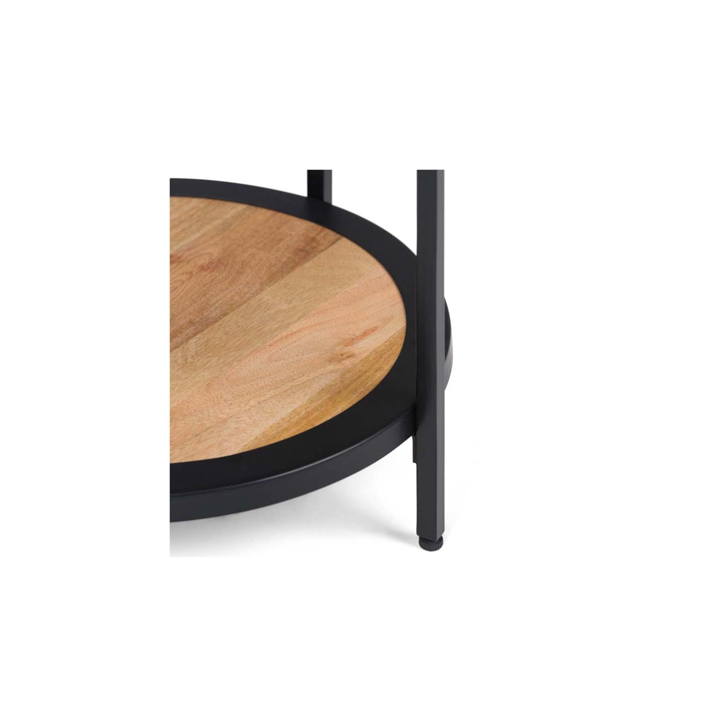 Trent Home Industrial 18" W Metal Round Accent Side Table in Natural