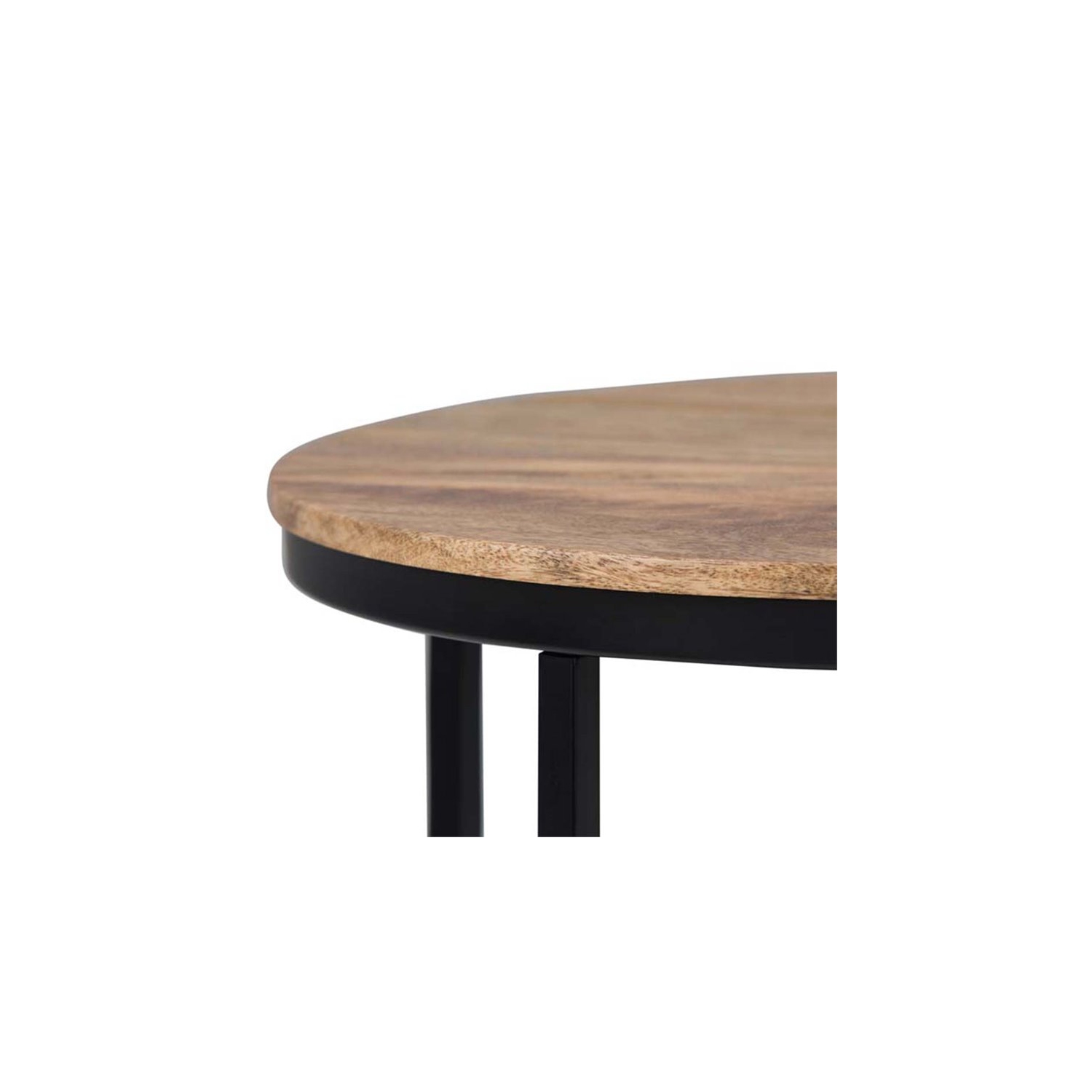 Trent Home Industrial 18" W Metal Round Accent Side Table in Natural