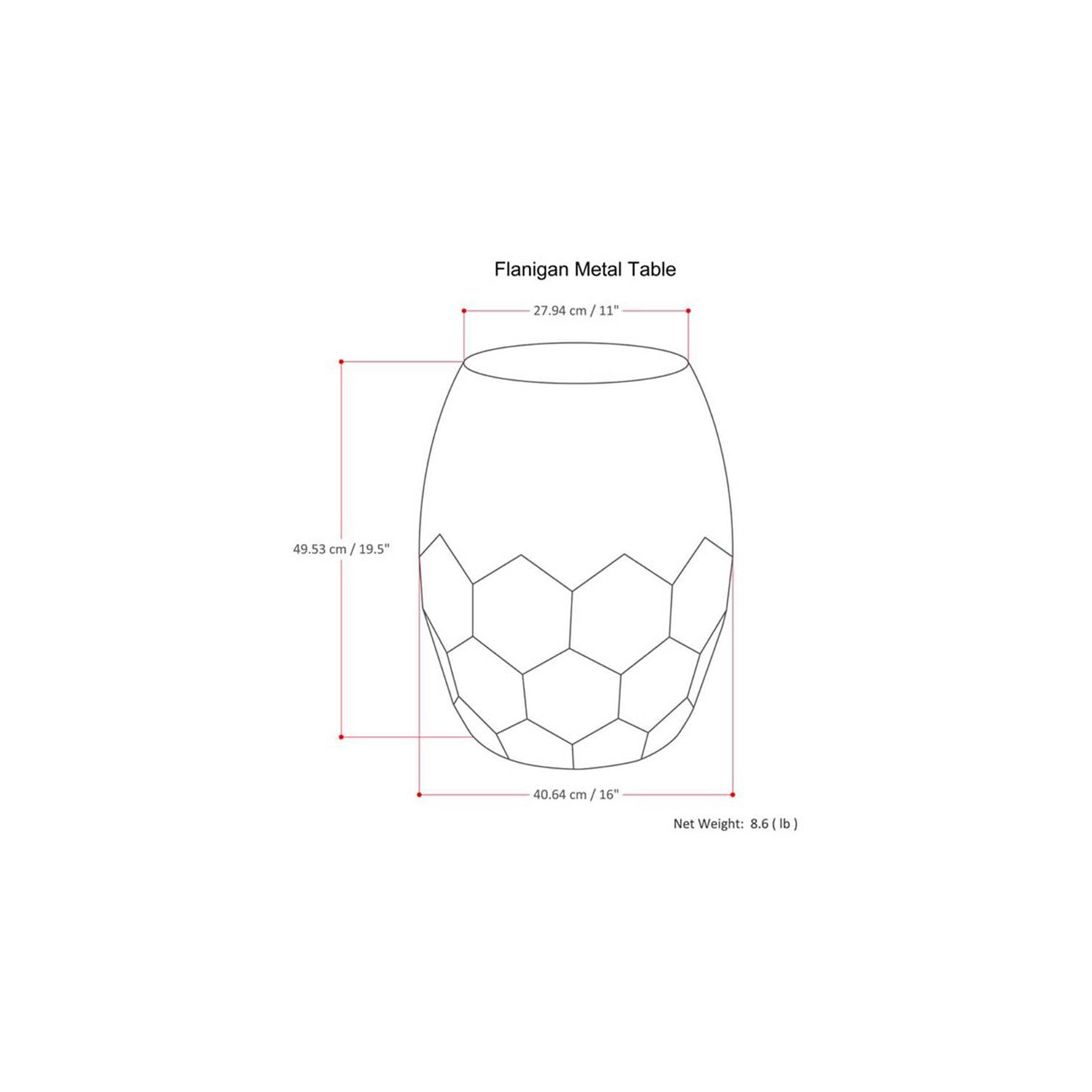 Trent Home Industrial 16 " Metal Accent Side Table in Antique Copper