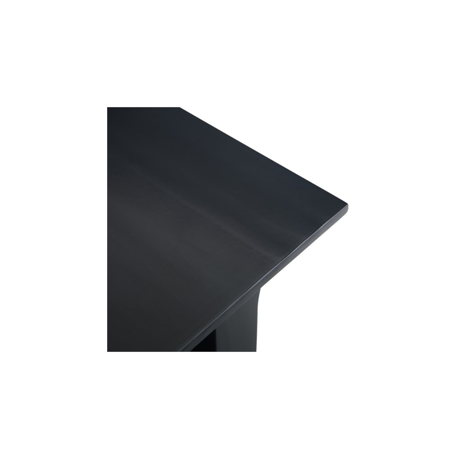 Trent Home Wood 14" Rectangle Transitional Narrow Side Table in Black