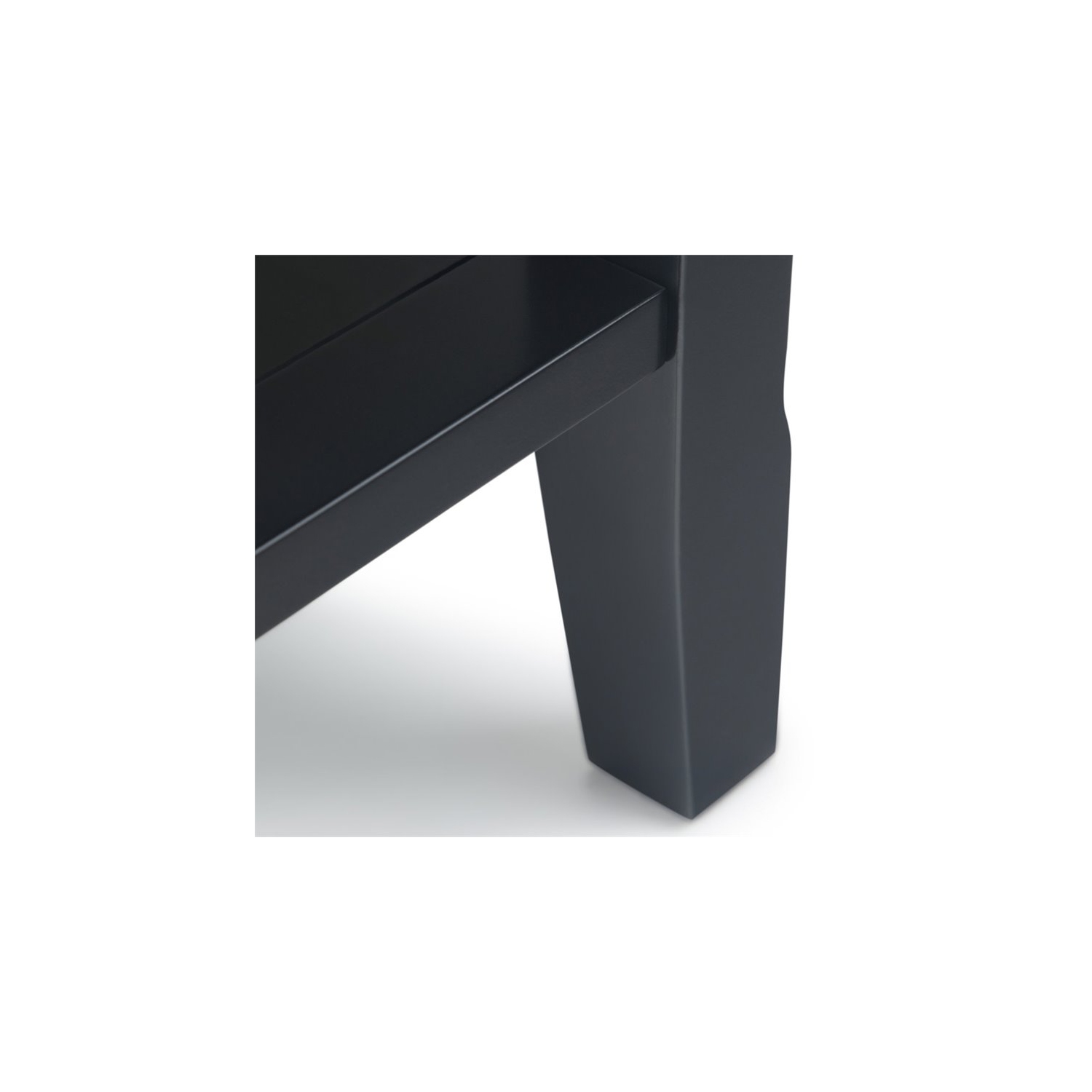 Trent Home Wood 14" Rectangle Transitional Narrow Side Table in Black