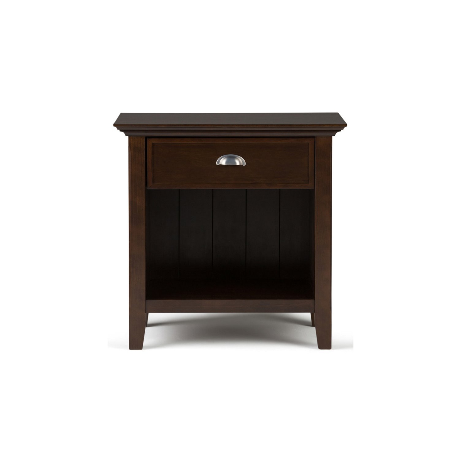 Trent Home Wood 24" Transitional Bedside Nightstand Table in Brunette Brown
