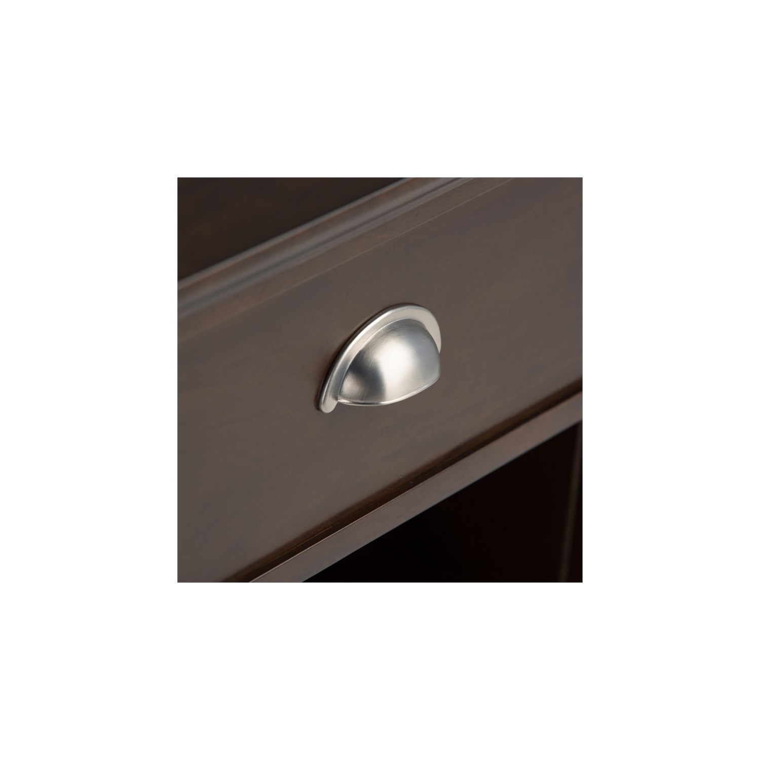 Trent Home Wood 24" Transitional Bedside Nightstand Table in Brunette Brown