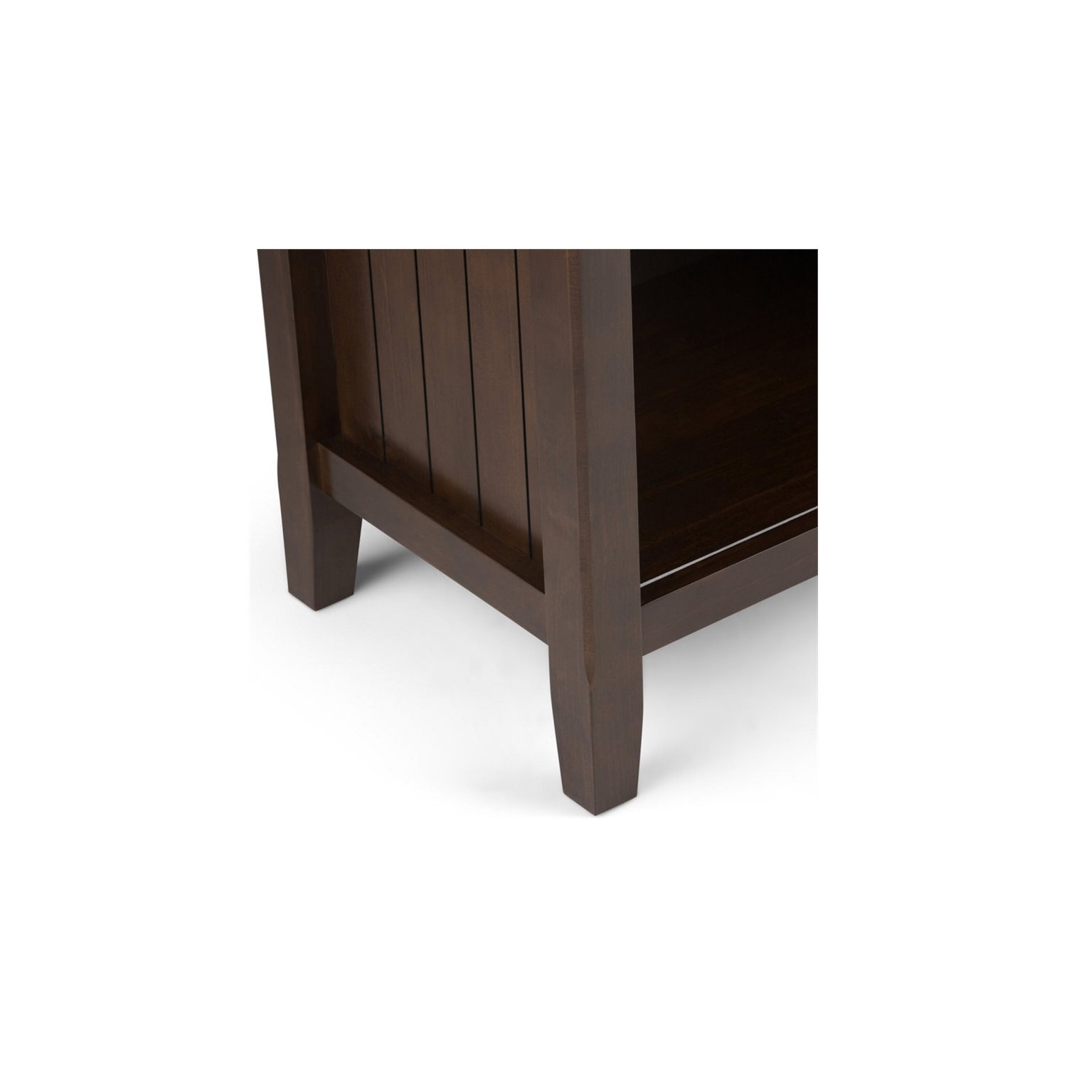 Trent Home Wood 24" Transitional Bedside Nightstand Table in Brunette Brown