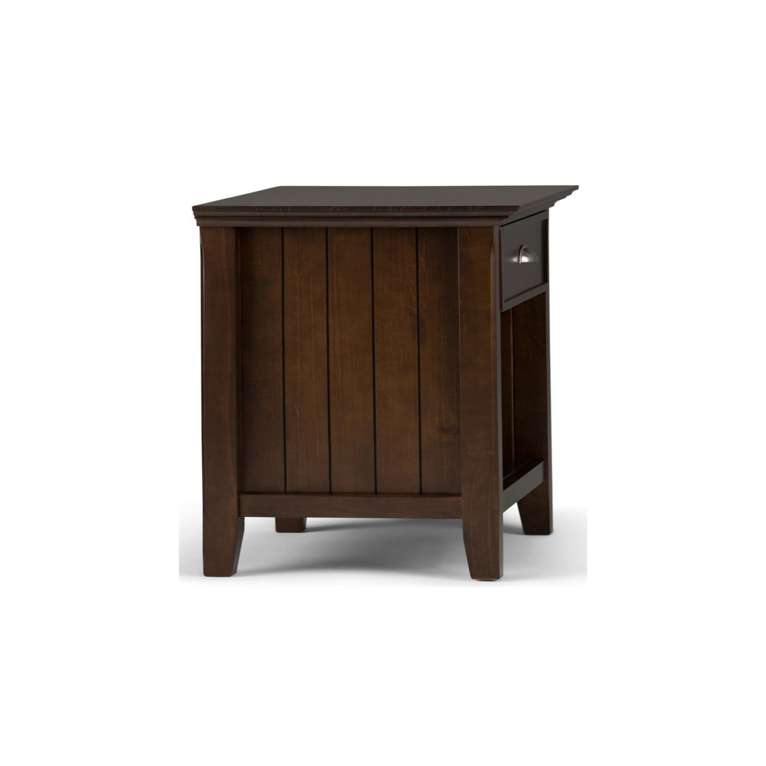 Trent Home Wood 24" Transitional Bedside Nightstand Table in Brunette Brown