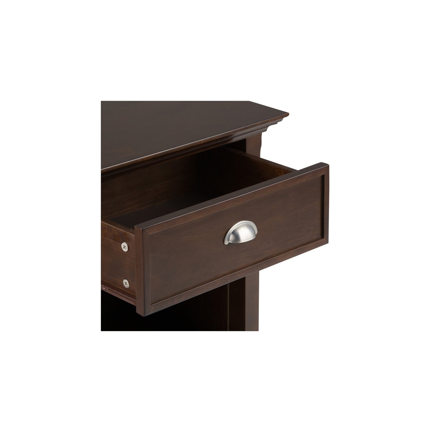 Trent Home Wood 24" Transitional Bedside Nightstand Table in Brunette Brown