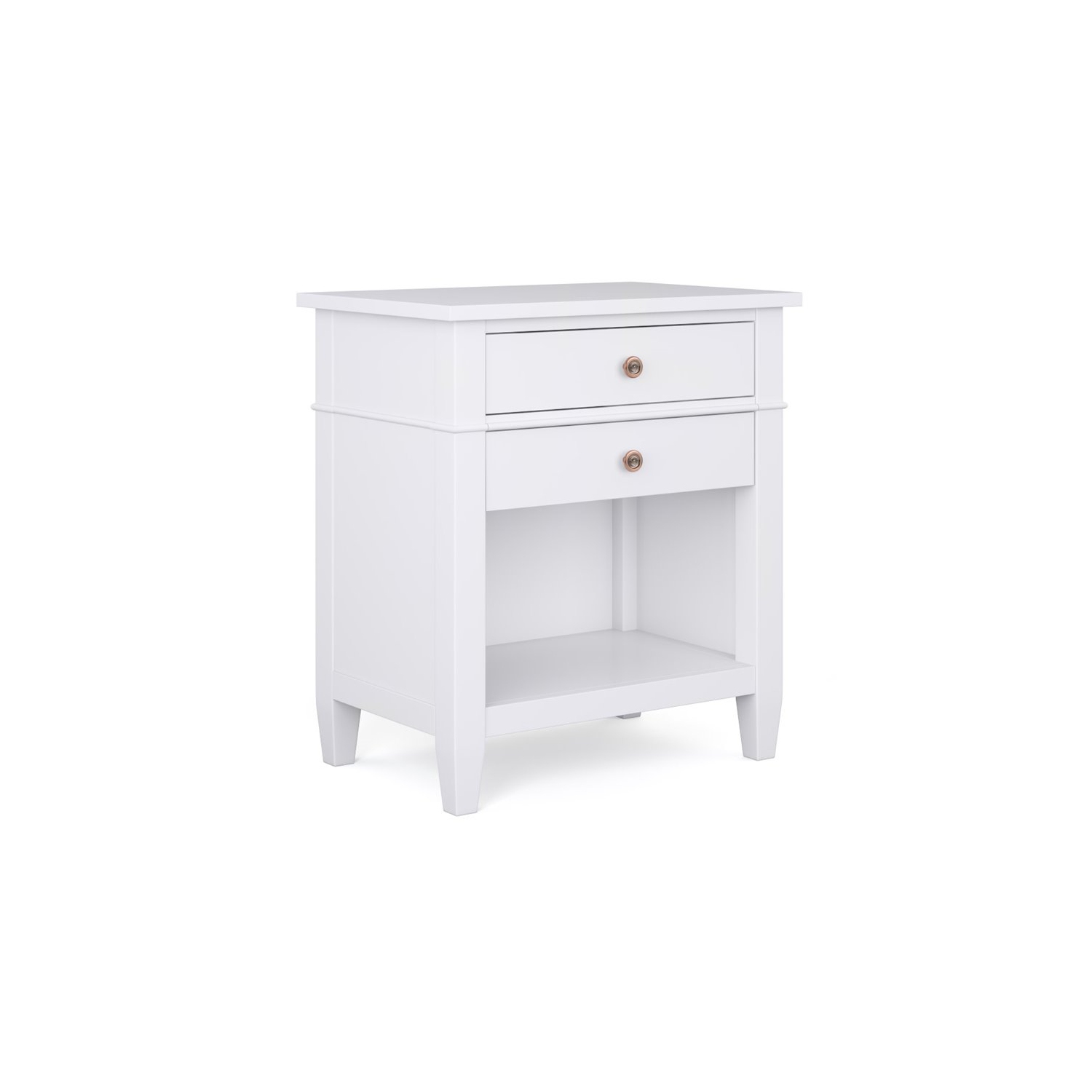 Trent Home Wood 24" Transitional Bedside Nightstand Table in White
