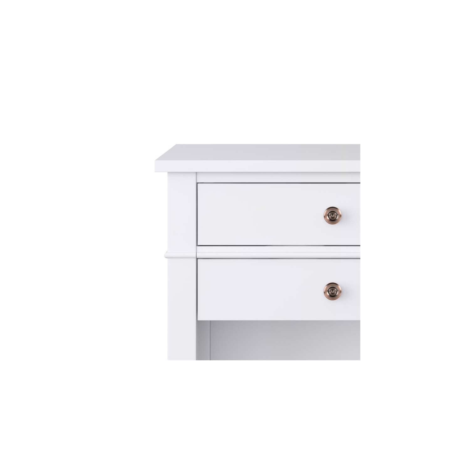Trent Home Wood 24" Transitional Bedside Nightstand Table in White