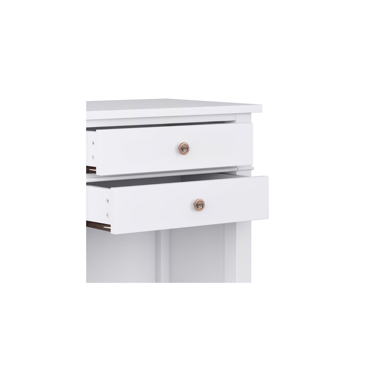 Trent Home Wood 24" Transitional Bedside Nightstand Table in White