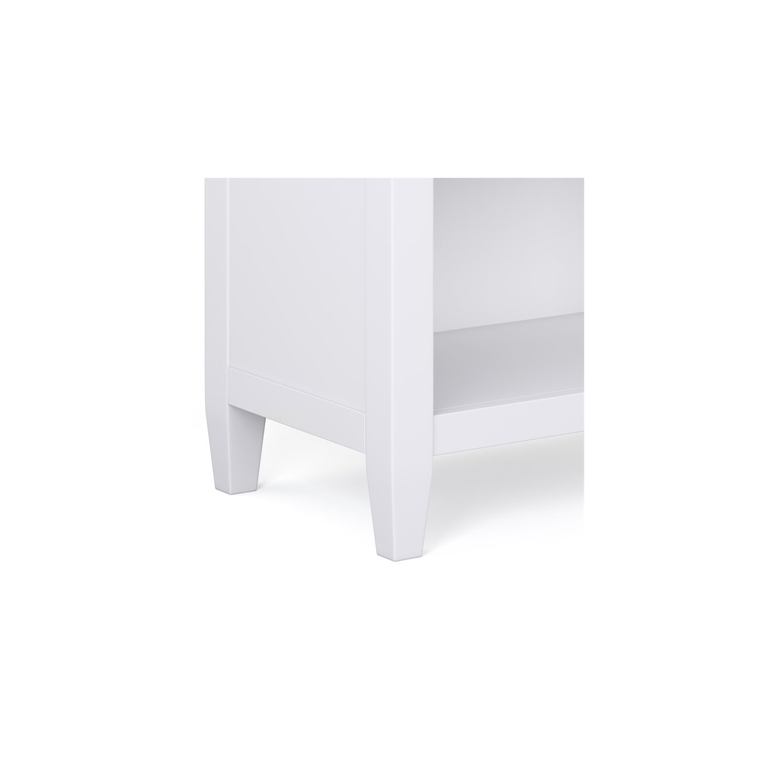 Trent Home Wood 24" Transitional Bedside Nightstand Table in White