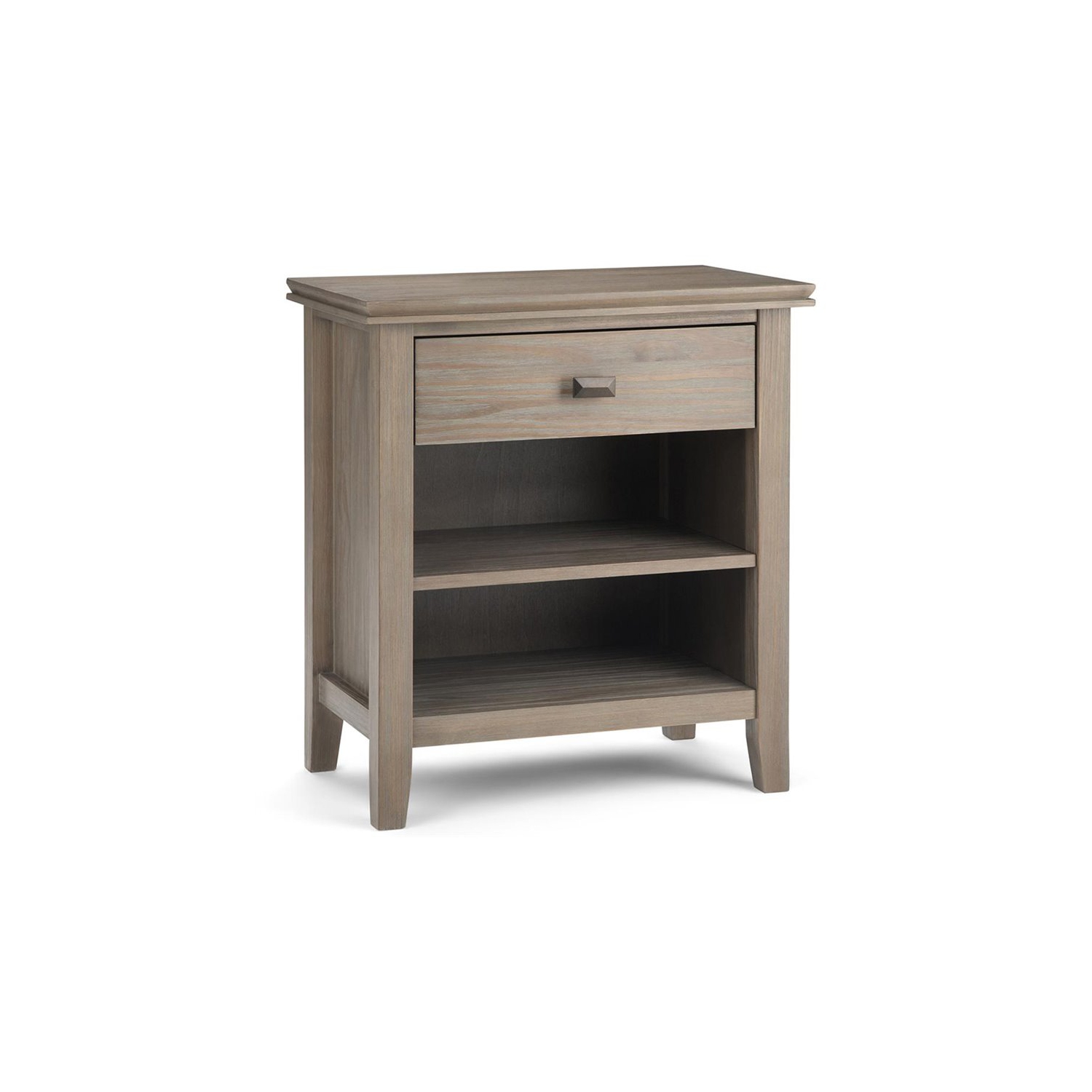Trent Home Wood 24" Transitional Bedside Nightstand Table in Gray