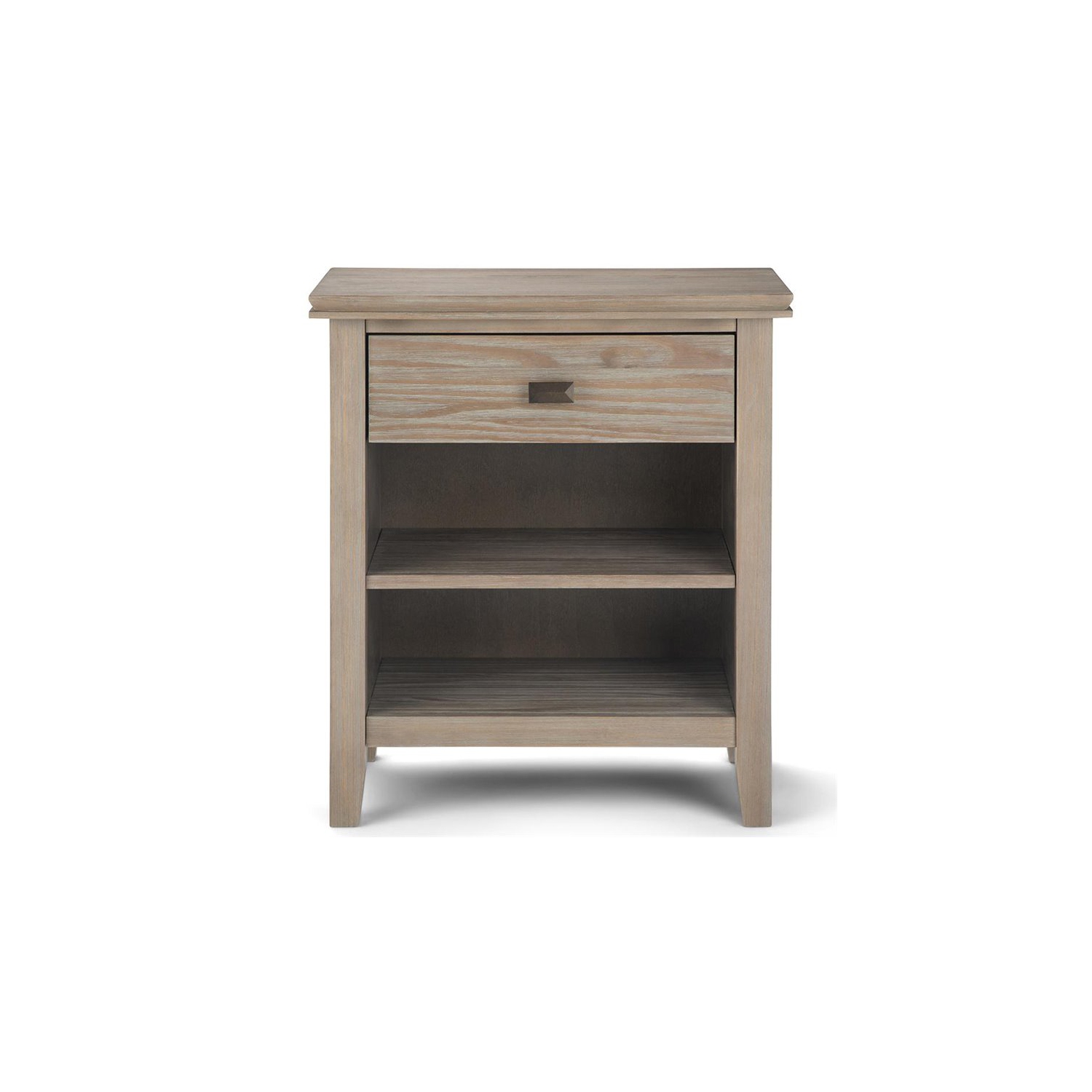 Trent Home Wood 24" Transitional Bedside Nightstand Table in Gray