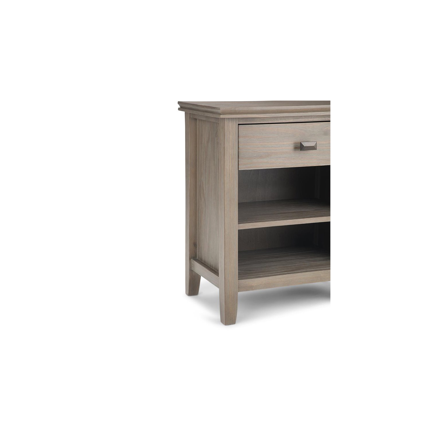 Trent Home Wood 24" Transitional Bedside Nightstand Table in Gray