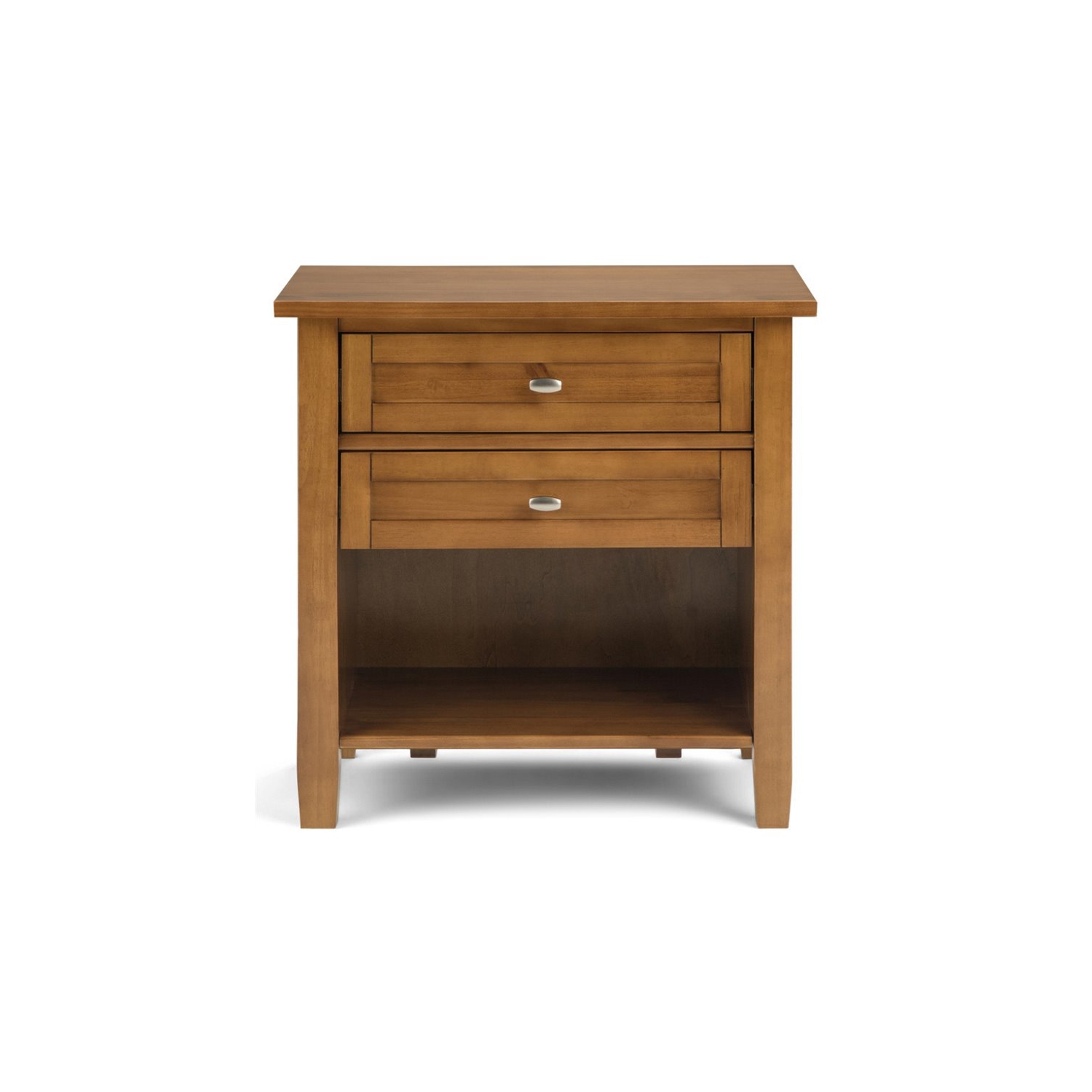 Trent Home Wood 24" Transitional Bedside Nightstand Table in Light Golden Brown