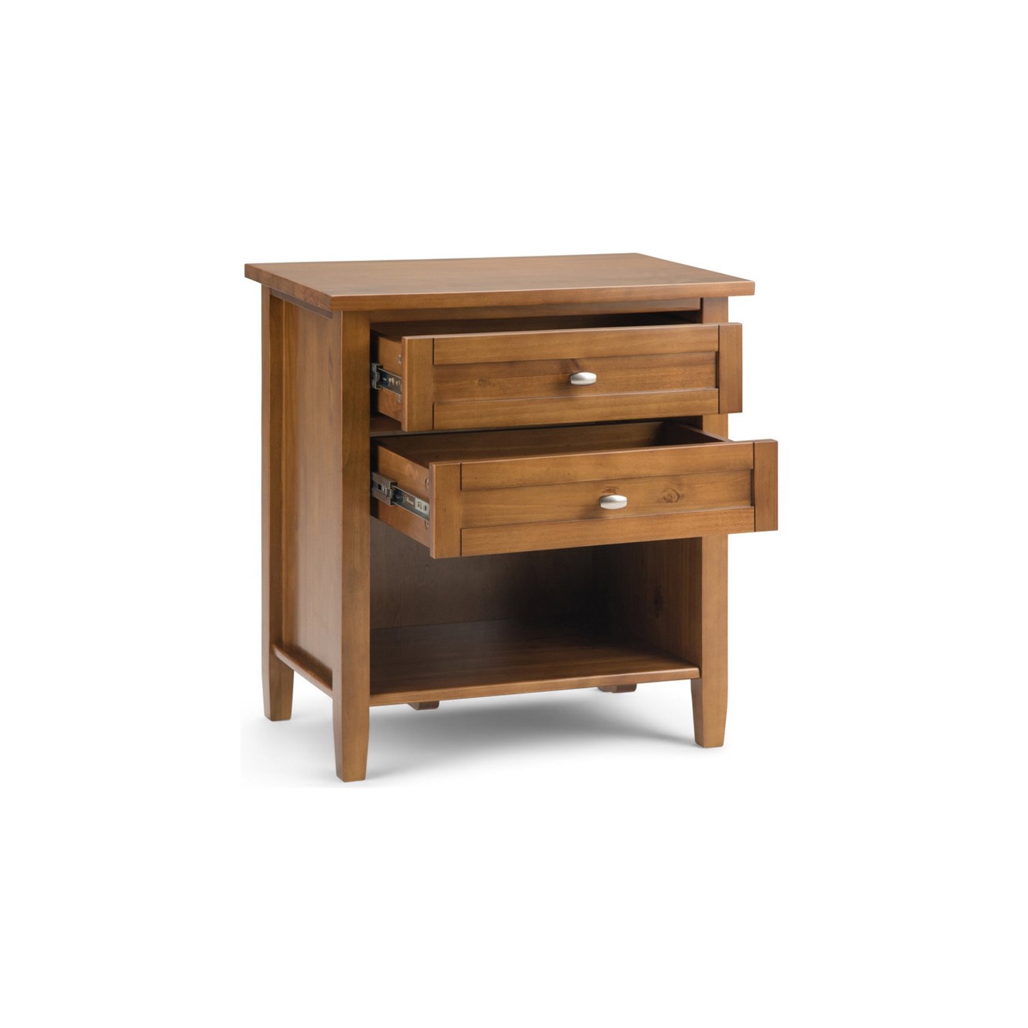 Trent Home Wood 24" Transitional Bedside Nightstand Table in Light Golden Brown