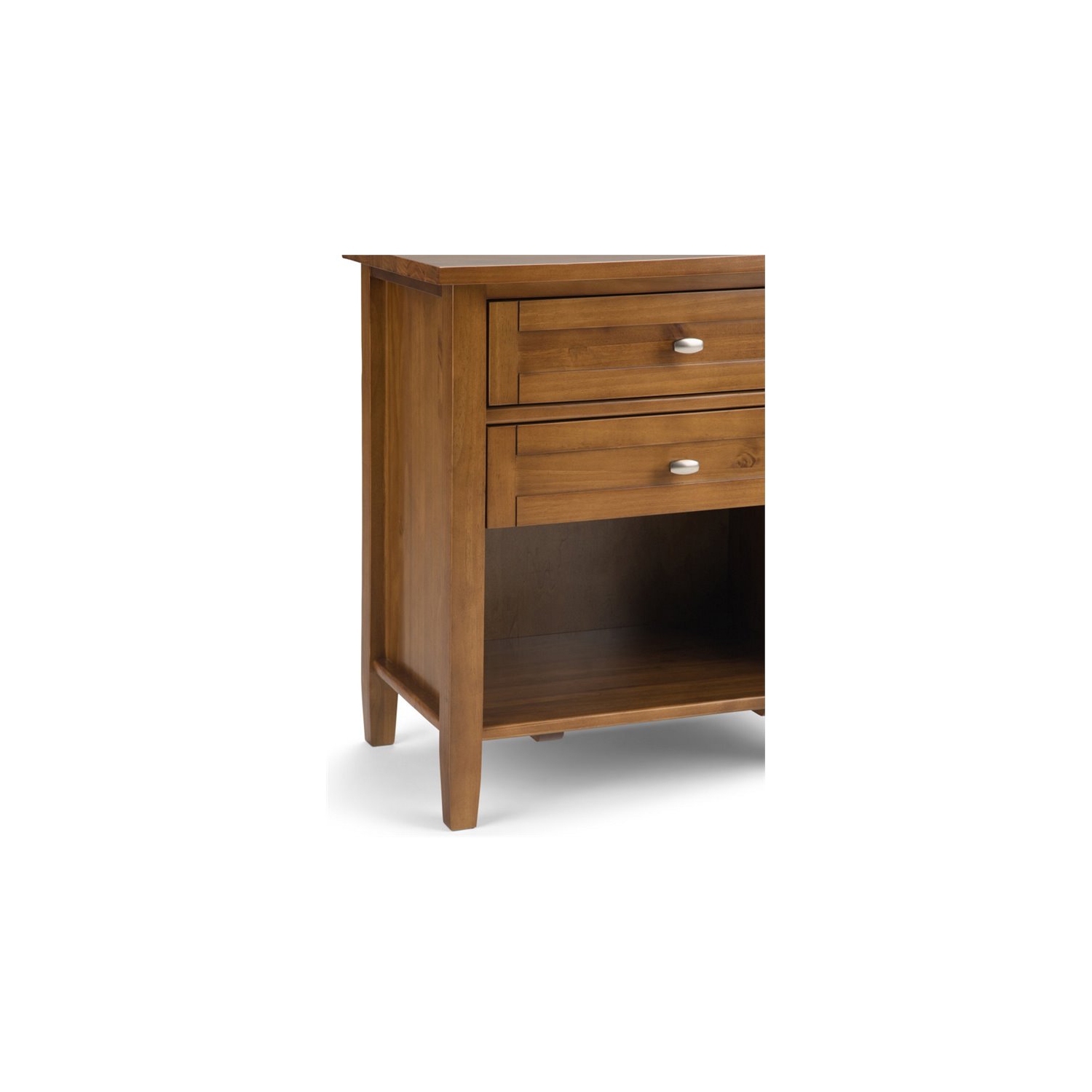 Trent Home Wood 24" Transitional Bedside Nightstand Table in Light Golden Brown