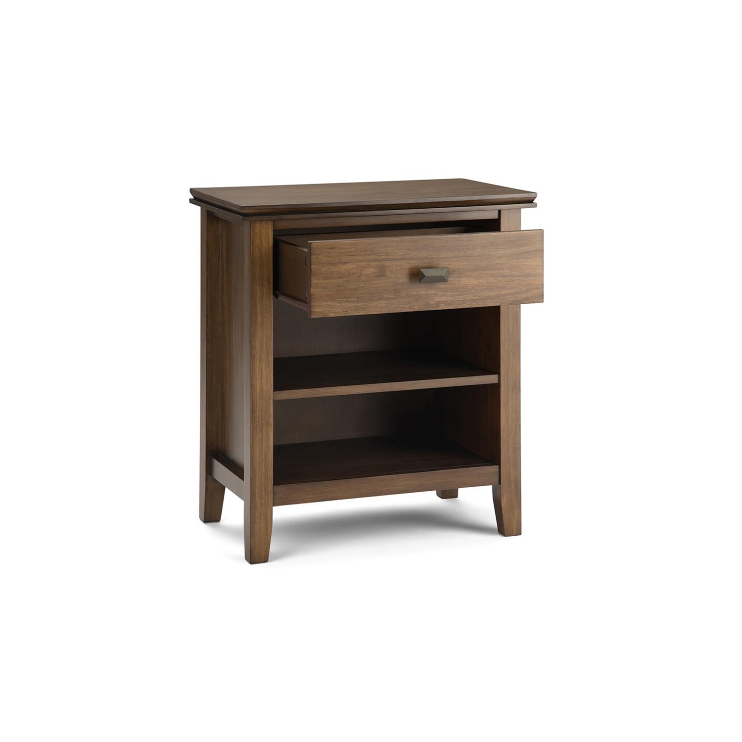 Trent Home Wood 24" Transitional Bedside Nightstand in Rustic Natural Brown