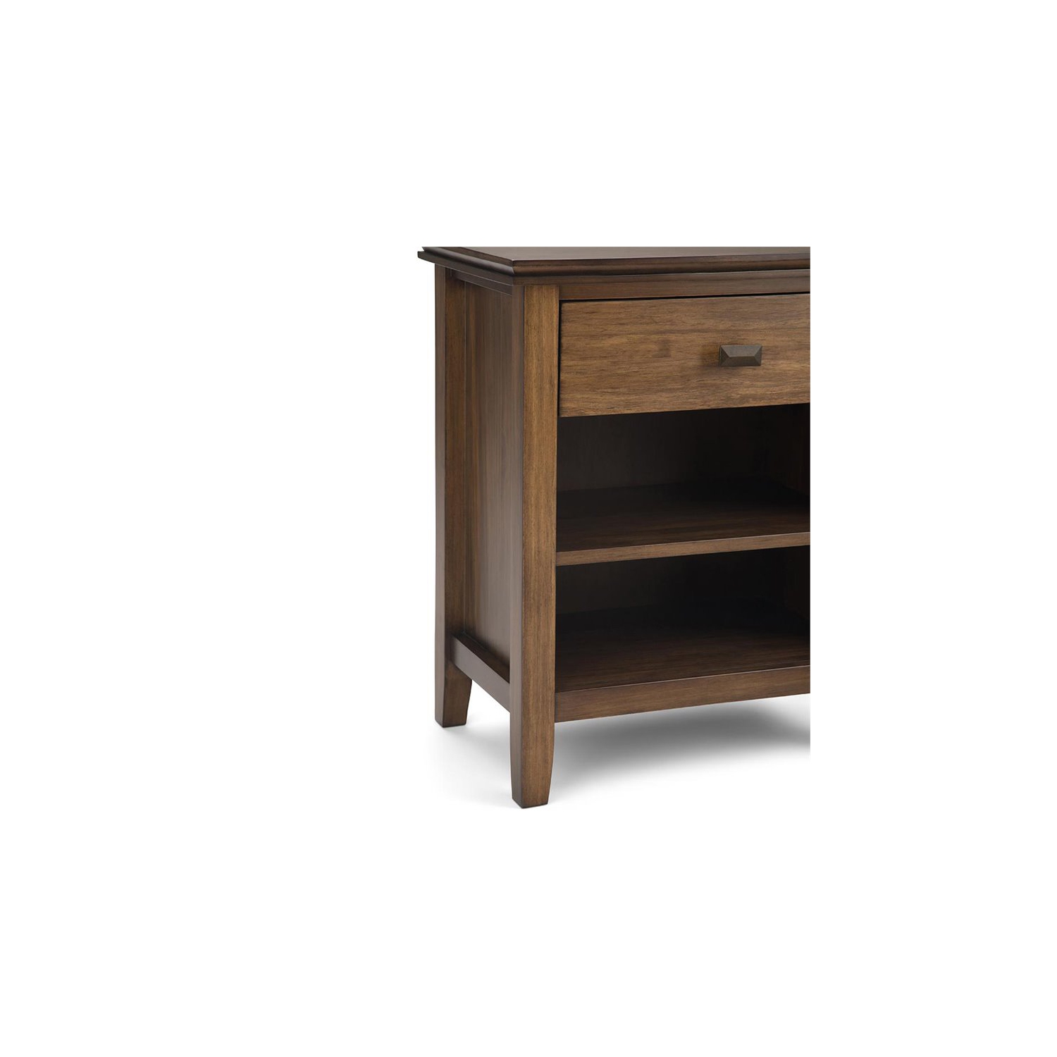 Trent Home Wood 24" Transitional Bedside Nightstand in Rustic Natural Brown