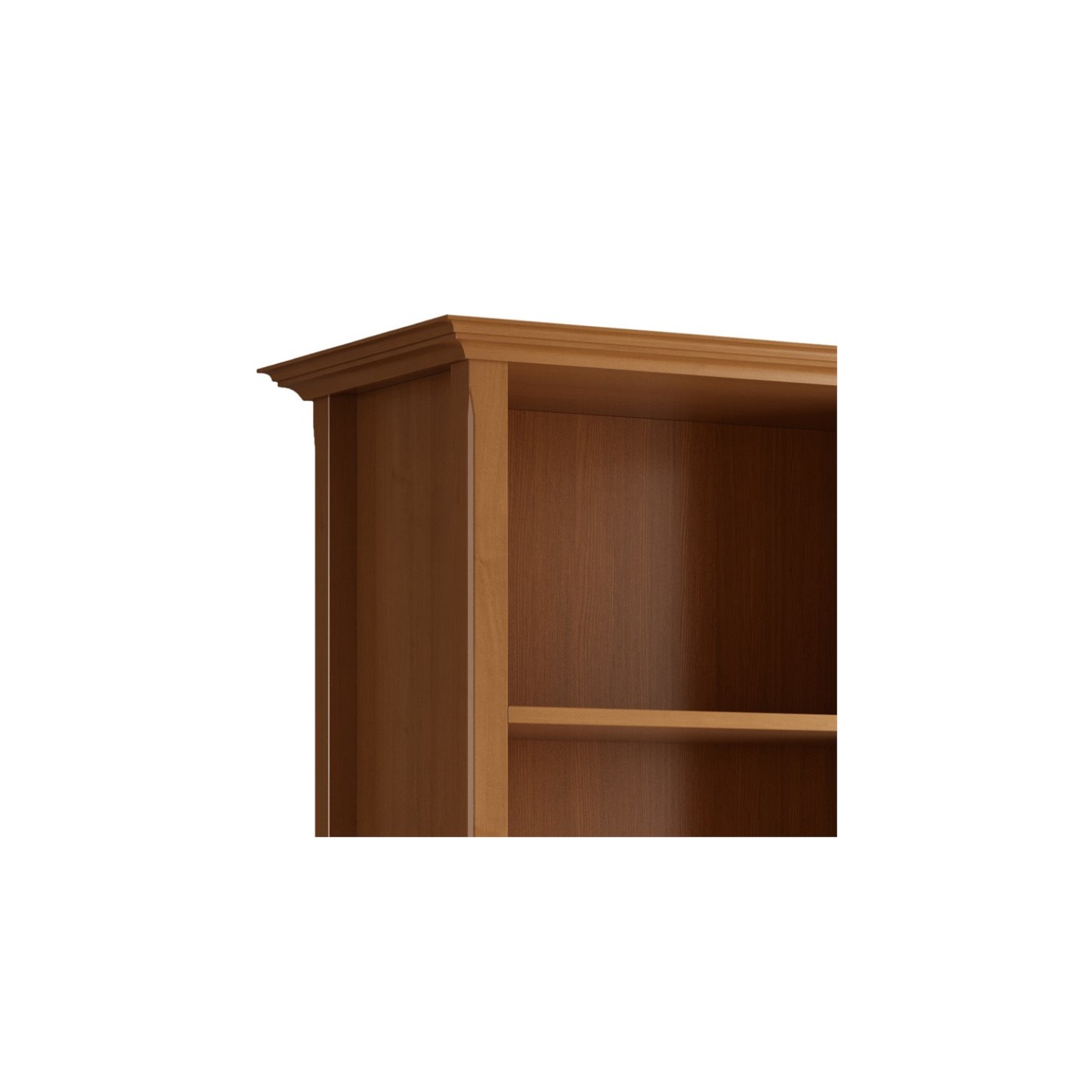Trent Home – Bibliothèque en bois massif à 5 tablettes, brun doré clair