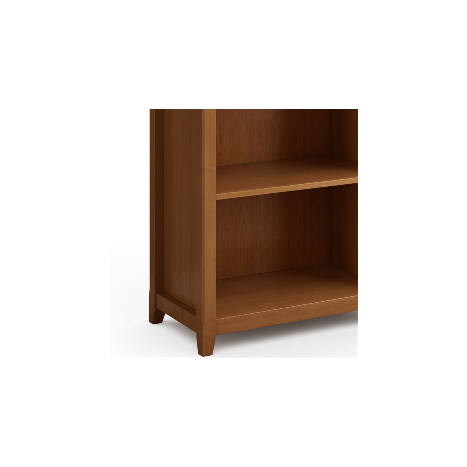 Trent Home – Bibliothèque en bois massif à 5 tablettes, brun doré clair