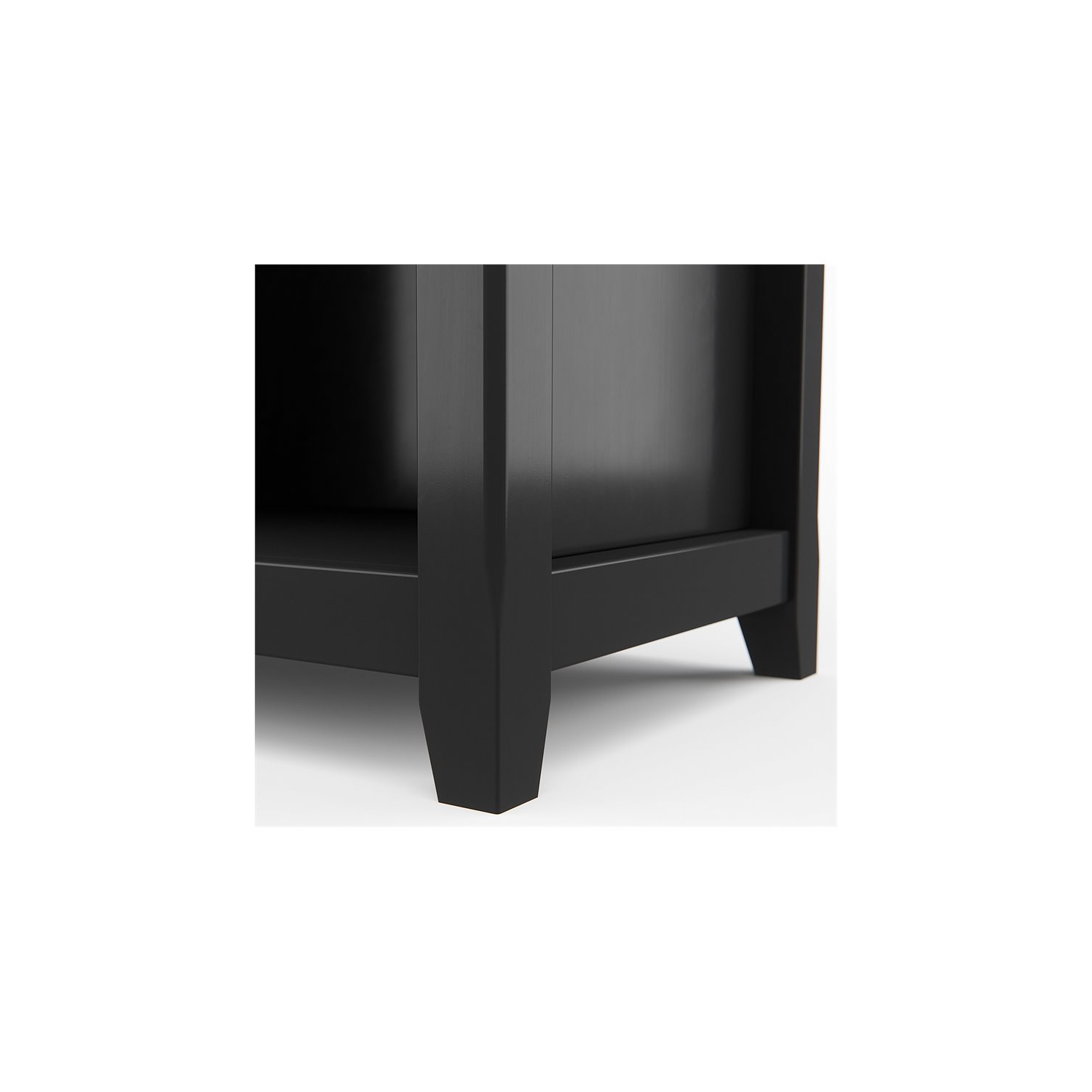 Trent Home Solid Wood 70" Tall 5-Shelf Bookcase in Black