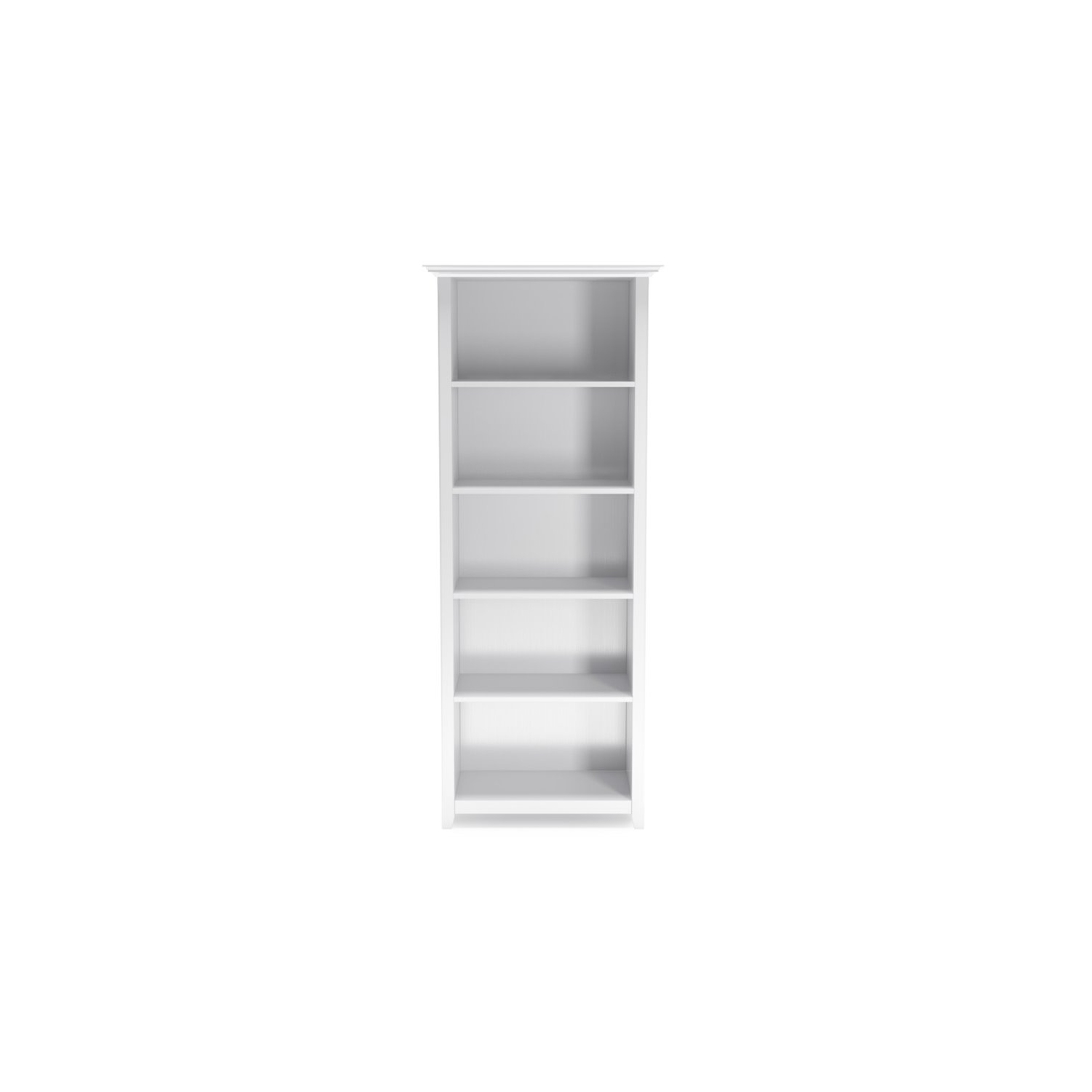Trent Home Solid Wood 70" Tall 5-Shelf Bookcase in White