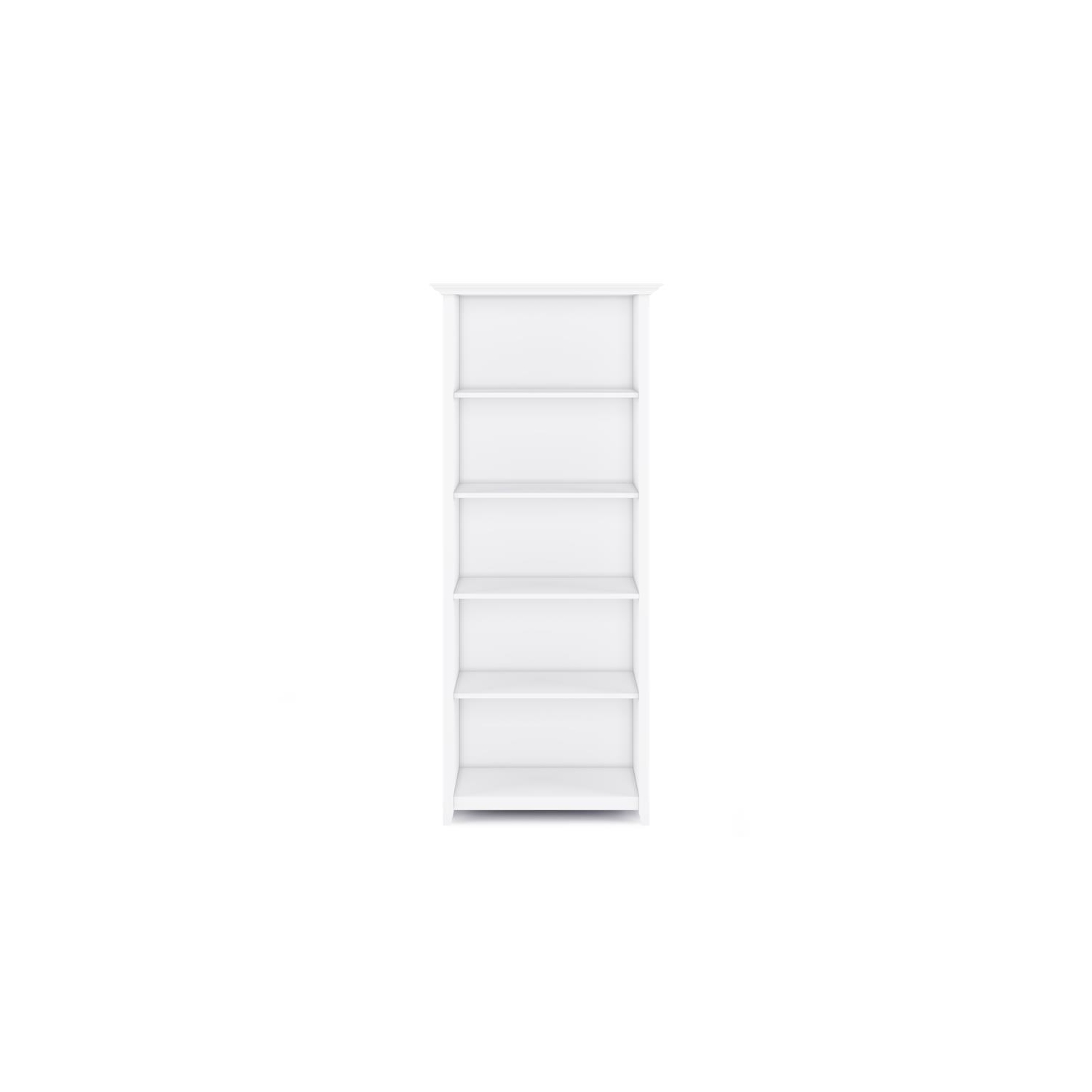 Trent Home Solid Wood 70" Tall 5-Shelf Bookcase in White