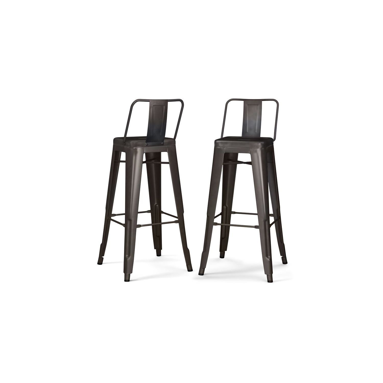 Tabouret de bar industriel en métal de 30 po de Trent Home - Gris métallique
