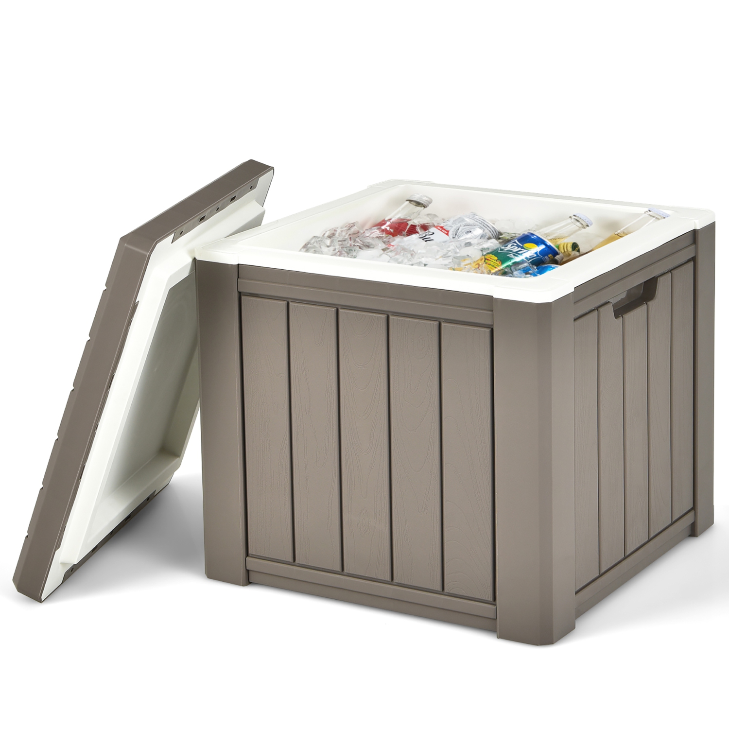 Costway 10 Gallon Ice Cooler w/ Built-in Handles and Detachable Lid