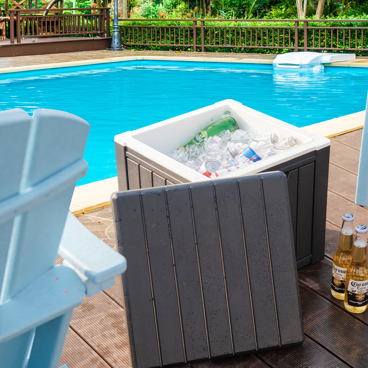 Costway 10 Gallon Ice Cooler w/ Built-in Handles and Detachable Lid