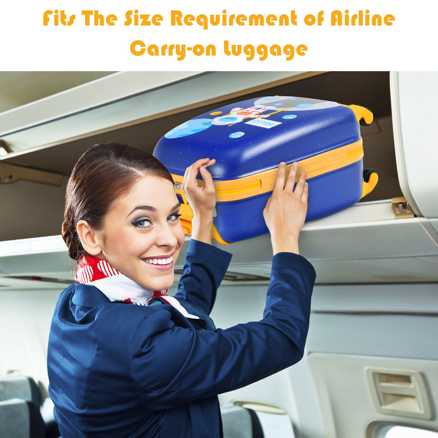 Costway 2PC Kids Carry On Luggage Set 12" Backpack & 16" Rolling Suitcase for Travel