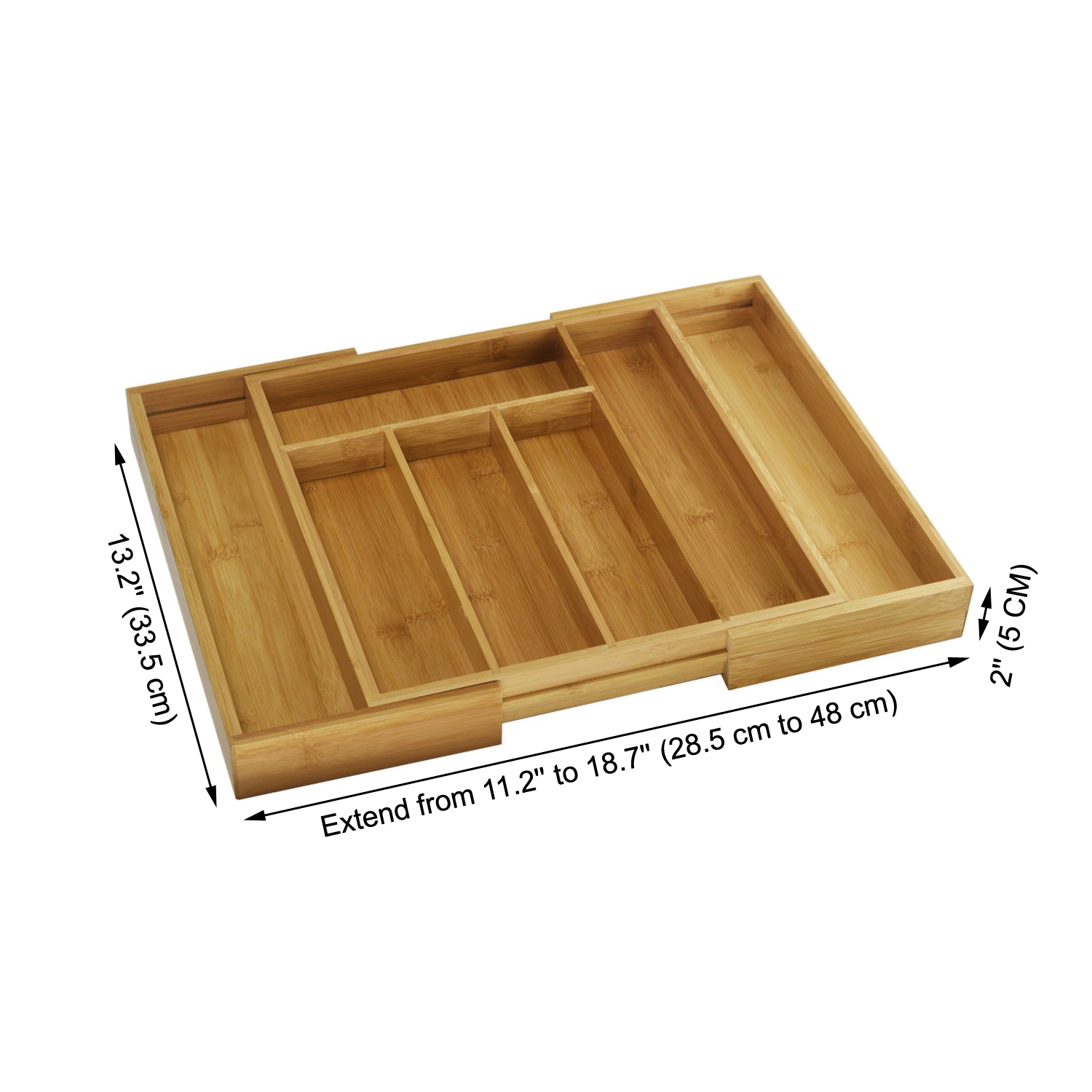 ITY International - Expandable Utensil Organizer for Drawer, Made of Bamboo