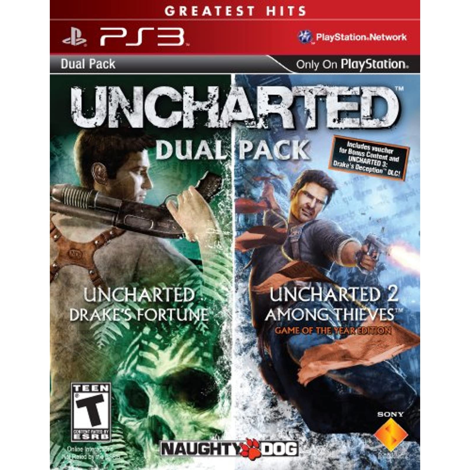 Previously Played - Uncharted Greatest Hits Dual Pack PlayStation 3 With Manual And Case