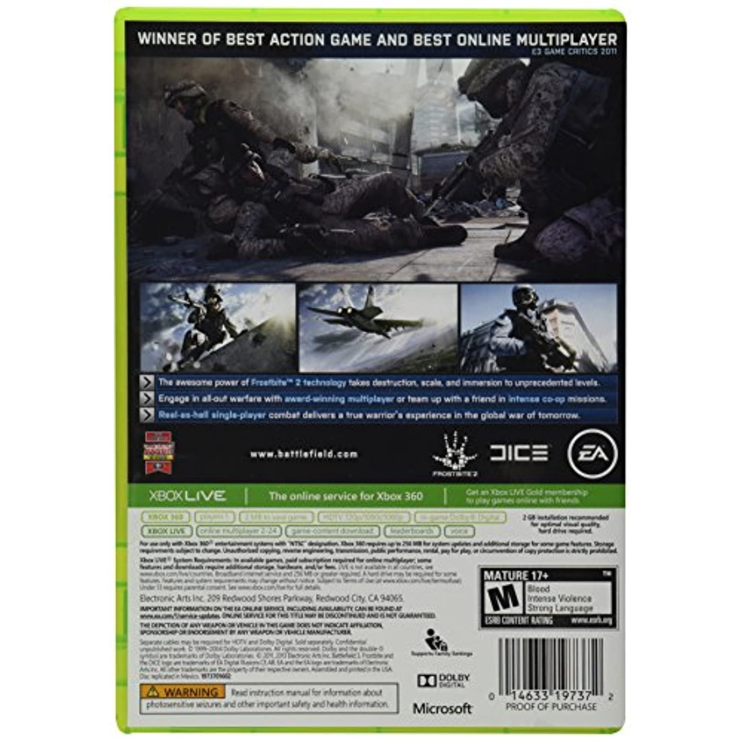 Previously Played - Battlefield 3 For Xbox 360 Shooter