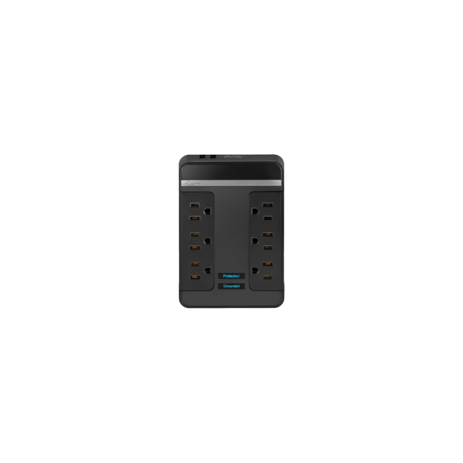 Open Box - Rocketfish RF-HTS1615 6-Outlet/2-USB Swivel Wall Tap Surge Protector Black